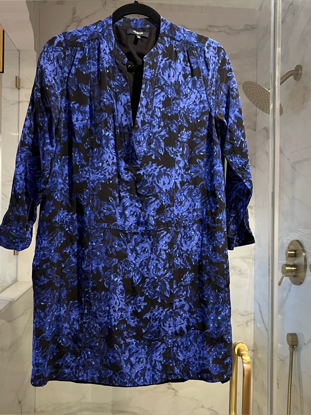 Madewell dress royal blue and black